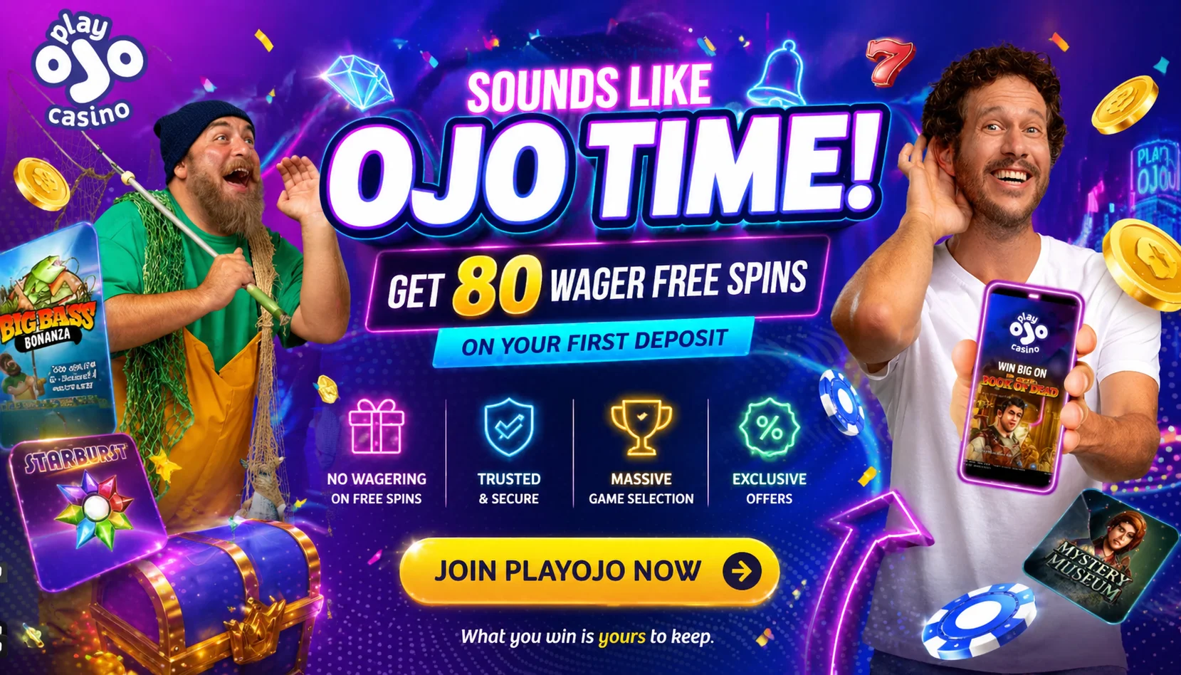 PlayOJO Casino — home hero